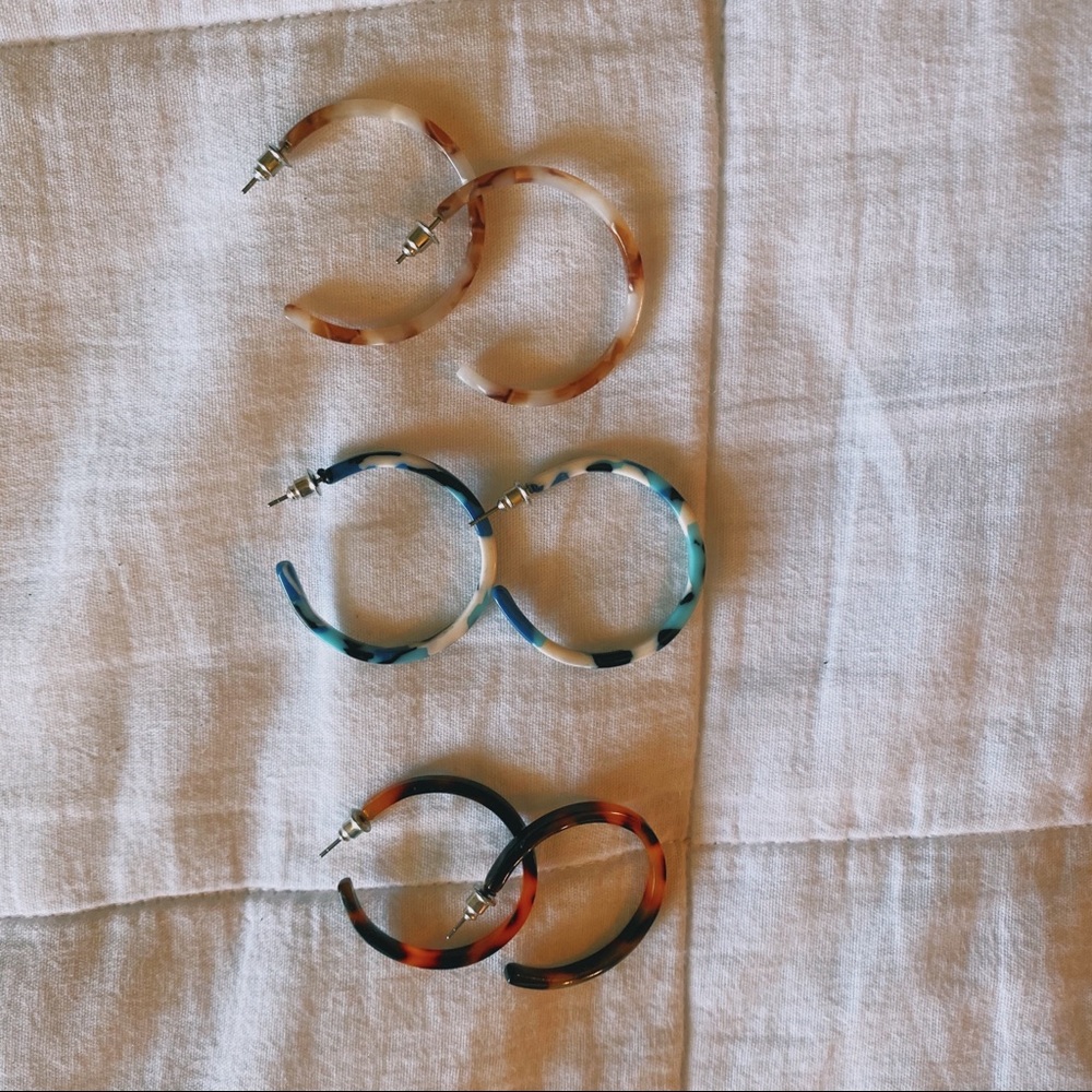 Set of 3 hoop earrings